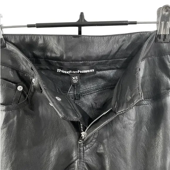 NWT PACSUN x Third Charm SZ M Baddie Relaxed Low Rise Faux Leather Wide Leg Pant - Picture 7 of 10